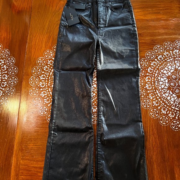 Casey High-Rise Ankle Flare - Coated Black - Picture 7 of 10